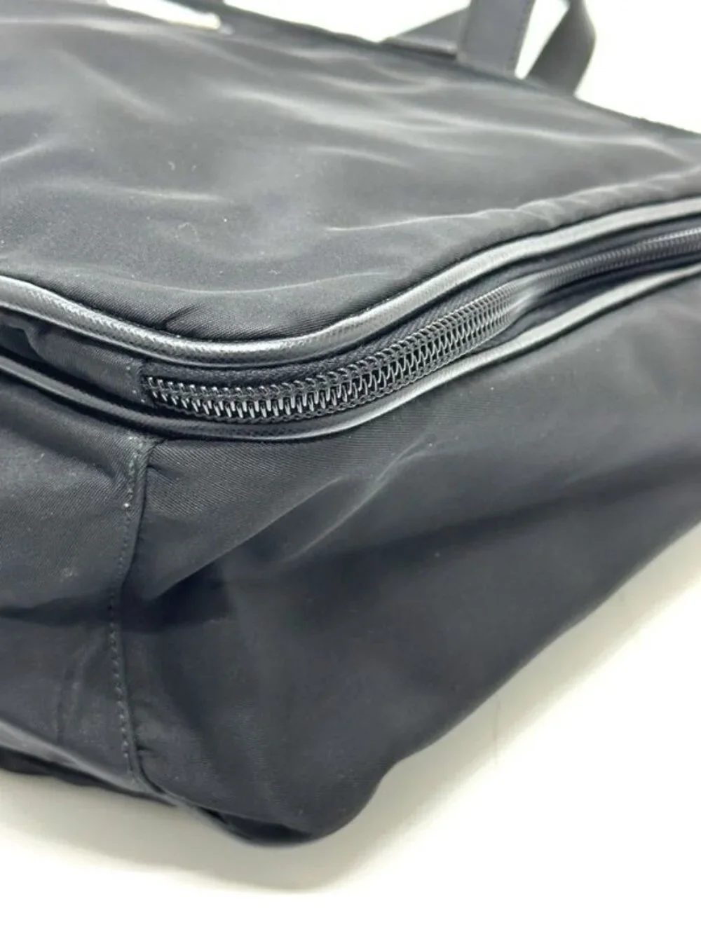 Prada Business Bag Triangle Logo Nylon Leather Black